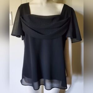 Elegant Black Chiffon Top